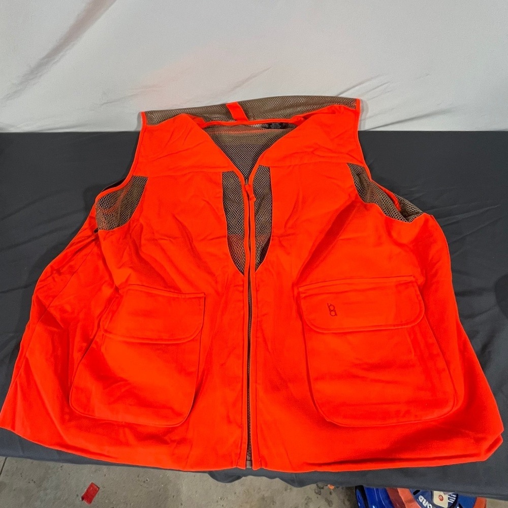 Bob Allen Blaze Orange Mesh Hunting Vest Game Bag Mens 4XL Big & Tall High Vis
